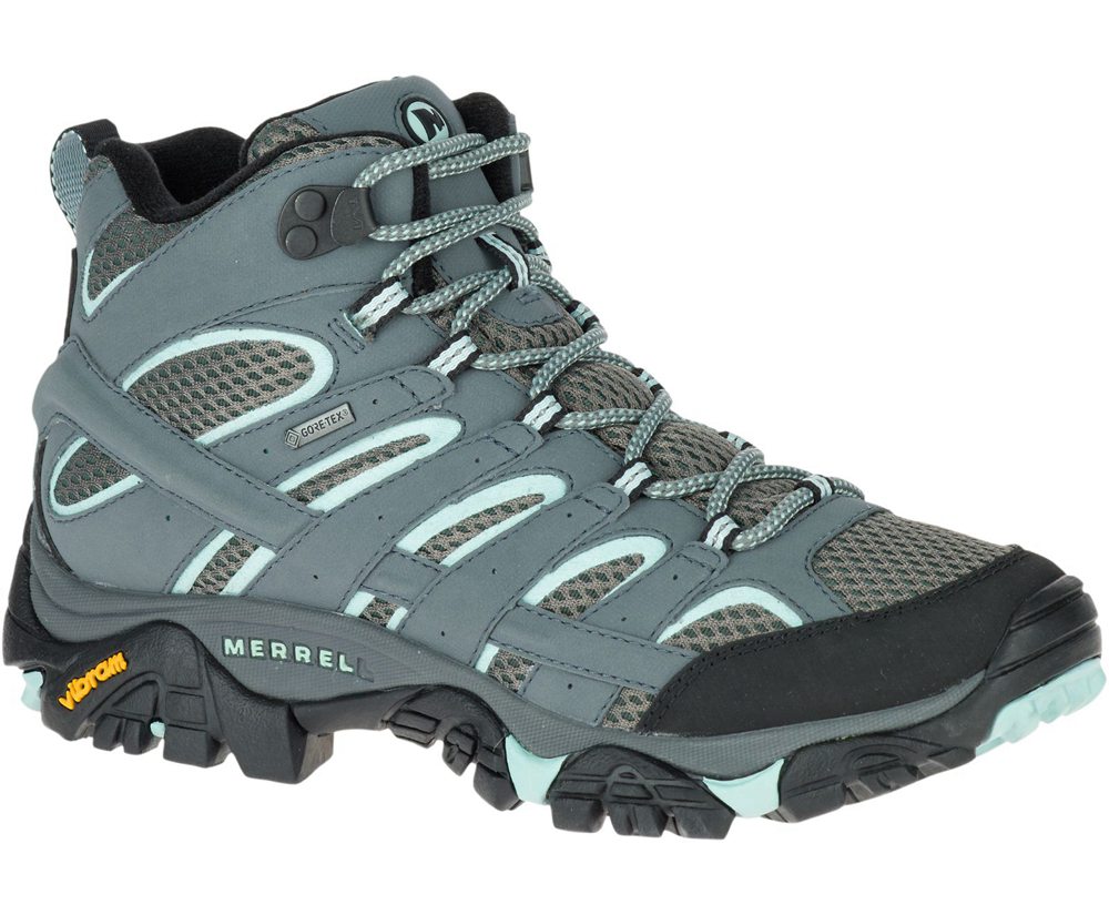 Kozaki Merrell Damskie Szare - Moab 2 Mid Gore -Tex® Wide Width - 471853-LIW